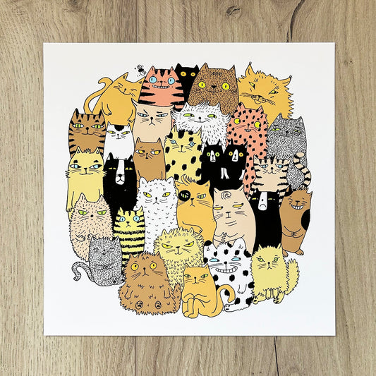 Catpile | Giclée-vedos